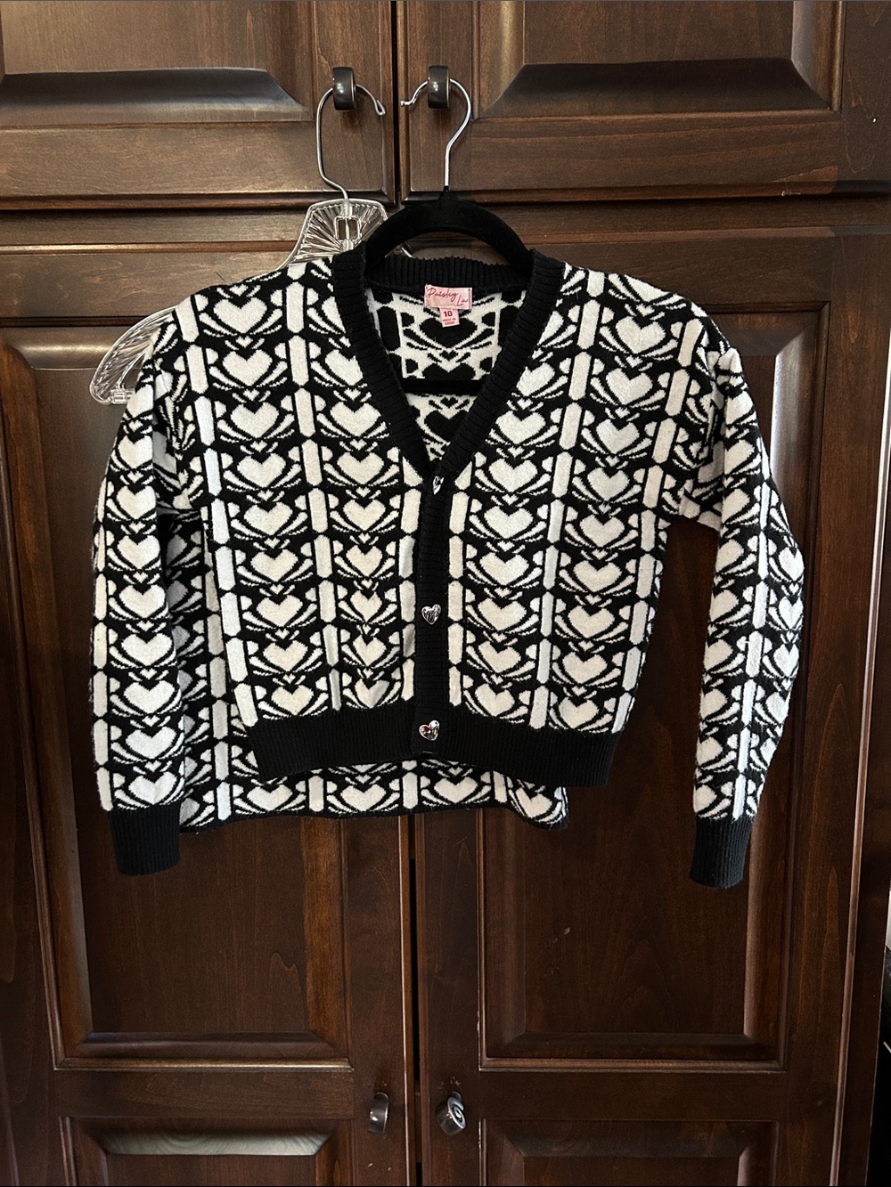 Paisley Lane Sz 10 Blk & Wht 2Pc Sweater Skirt Set